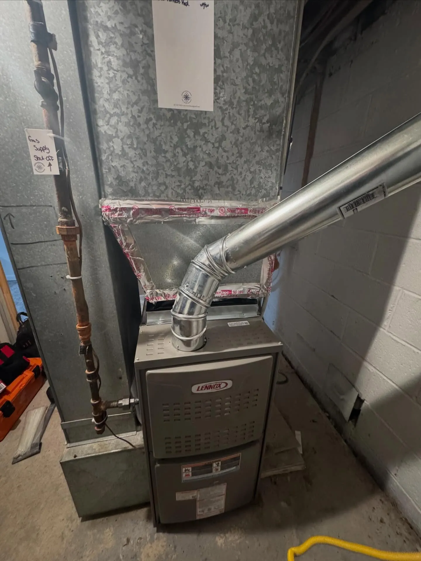 A new gas furnace installed in a South Philadelphia basement